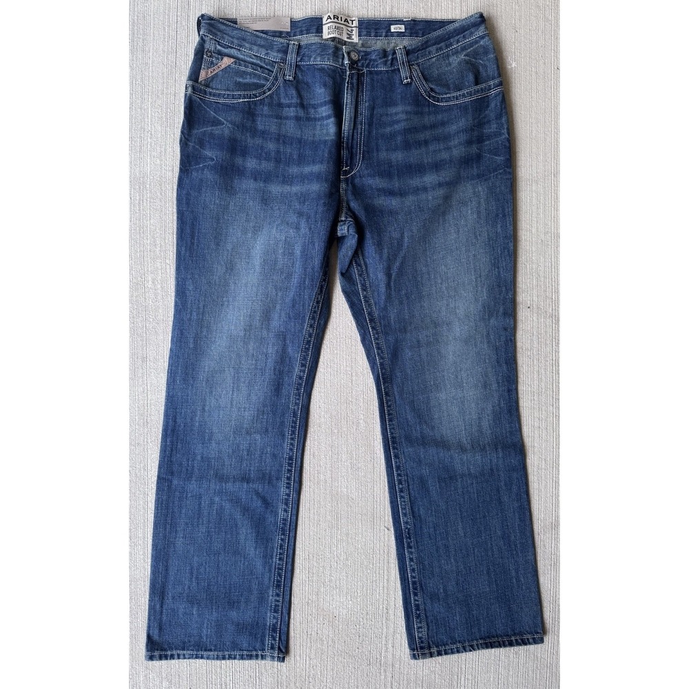 NWT Ariat M4 Relaxed Boot Cut Jeans Mens 40x34 Medium Wash Blue Denim Western